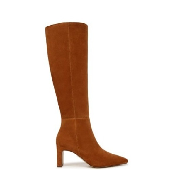 Sam Edelman Sylvia Cognac Brown Suede Leather Tall Knee High Dress Boots 8M NEW - Picture 10 of 11